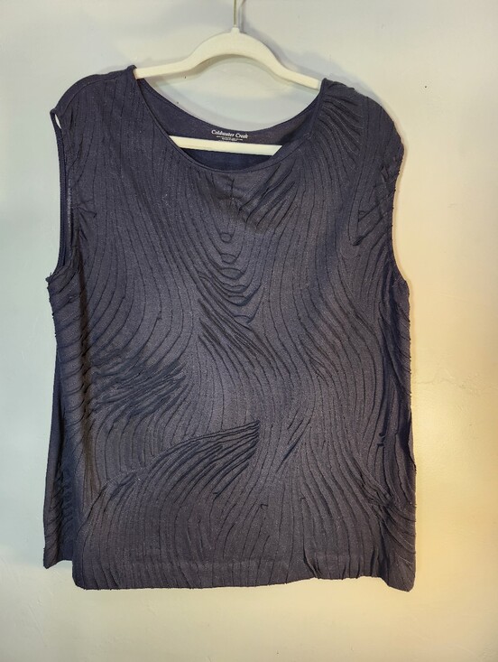 Coldwater Creek Tops - Coldwater Creek Black Textured Sleeveless Knit Tank